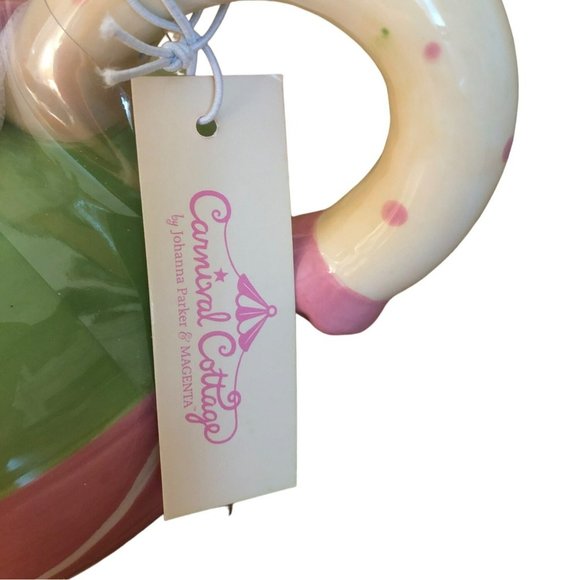 Johanna Parker Carnival Cottage Bunny Teapot Easter Decor Ceramic Rabbit NEW - Picture 2 of 3